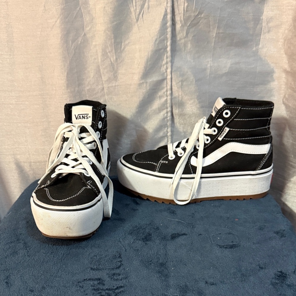 Vans Black and White Platform High-Tops